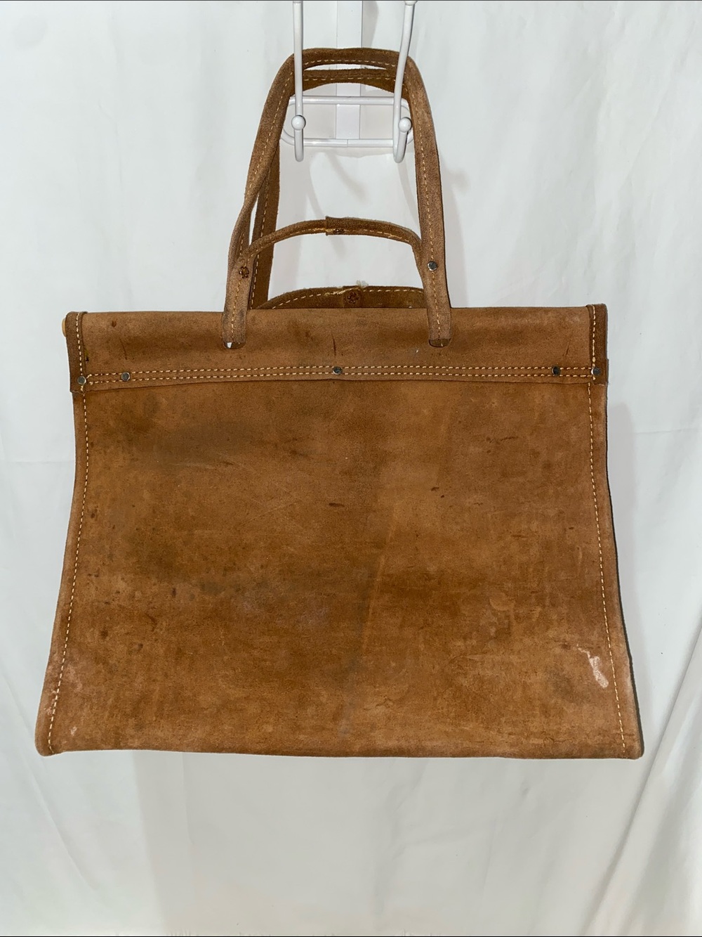 Vintage Handmade Leather Firewood Log Carrier